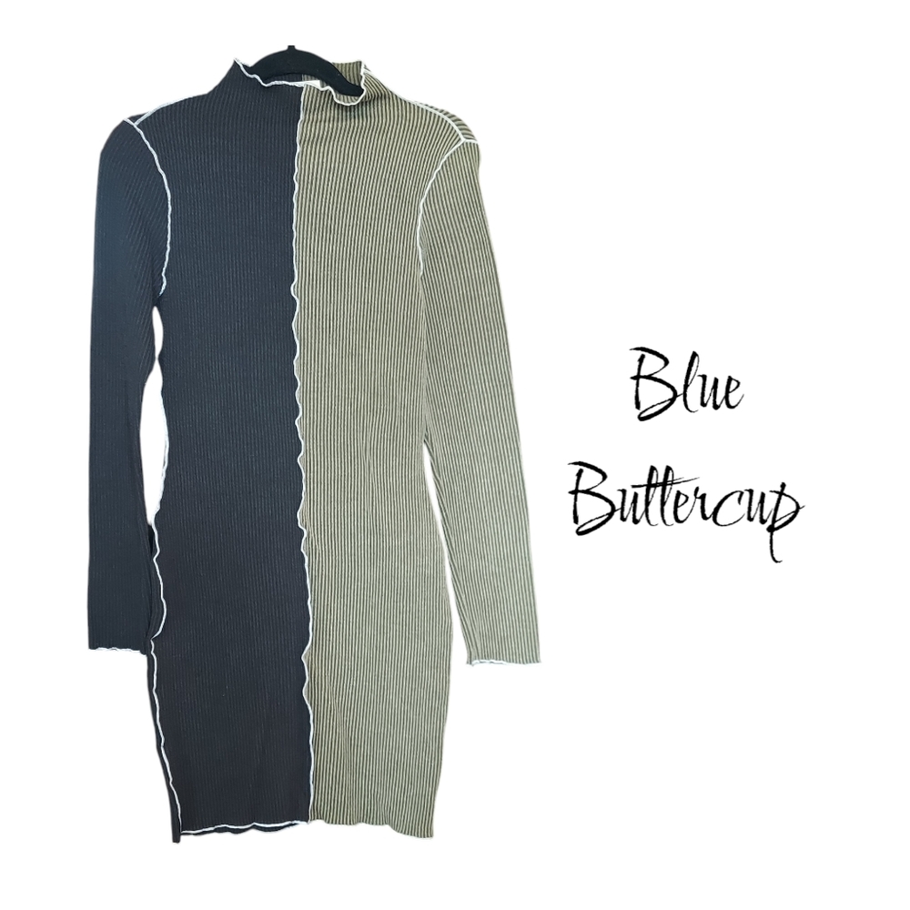 Blue buttercup dress green and black womens size small